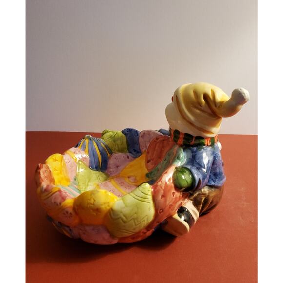 Ceramic Snowman Sleigh Candy Dish - Picture 3 of 4